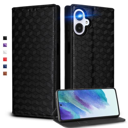 UnivoColors Galaxy A25 5G(SC-53F/SCG33) 対応手帳型ケース 高級合皮 カード収納 マグネット開閉 スタンド機能 ストラップホール付き TPUソフトバンパー 全面保護 カメラ保護 衝撃吸収 ビジネス おしゃれ カバー(ブラック)