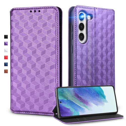 UnivoColors Galaxy S23 (SC-51D/SCG19) 手帳型ケース 高級合皮 カード収納 マグネット開閉 スタンド機能 ストラップホール付き TPUソフトバンパー 全面保護 カメラ保護 衝撃吸収 ビジネス おしゃれ カバー(ムラサキ) N