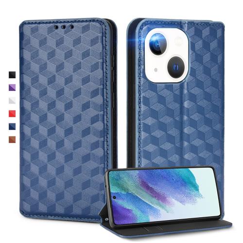 UnivoColors iPhone 14 対応手帳型ケース 高級合皮 カード収納 マグネット開閉 スタンド機能 ストラップホール付き TPUソフトバンパー 全面保護 カメラ保護 衝撃吸収 ビジネス おしゃれ カバー(ブルー) N