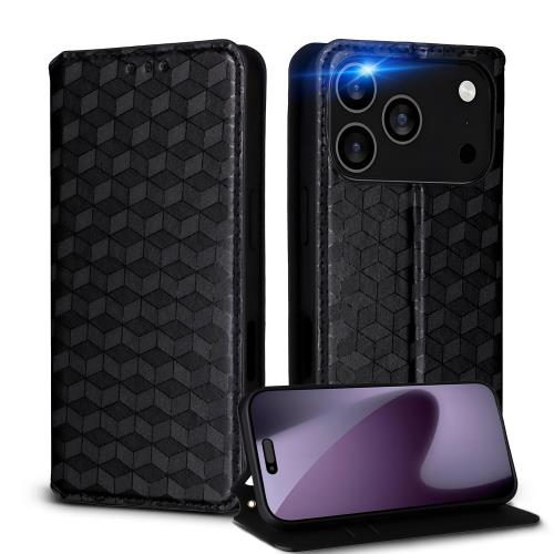 UnivoColors iPhone 17 Pro 対応手帳型ケース 高級合皮 カード収納 マグネット開閉 スタンド機能 ストラップホール付き TPUソフトバンパー 全面保護 カメラ保護 衝撃吸収 ビジネス おしゃれ カバー(ブラック)