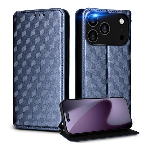 UnivoColors iPhone 17 Pro Max 対応手帳型ケース 高級合皮 カード収納 マグネット開閉 スタンド機能 ストラップホール付き TPUソフトバンパー 全面保護 カメラ保護 衝撃吸収 ビジネス おしゃれ カバー(ブルー)