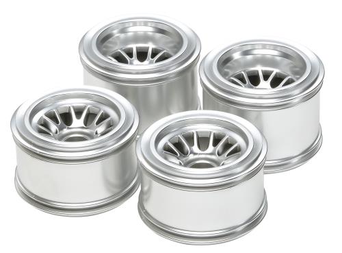 タミヤ(TAMIYA) ホップアップオプションズ OP.1201 F104 メッキ・メッシュホイールセット (ラバータイヤ用) 54201