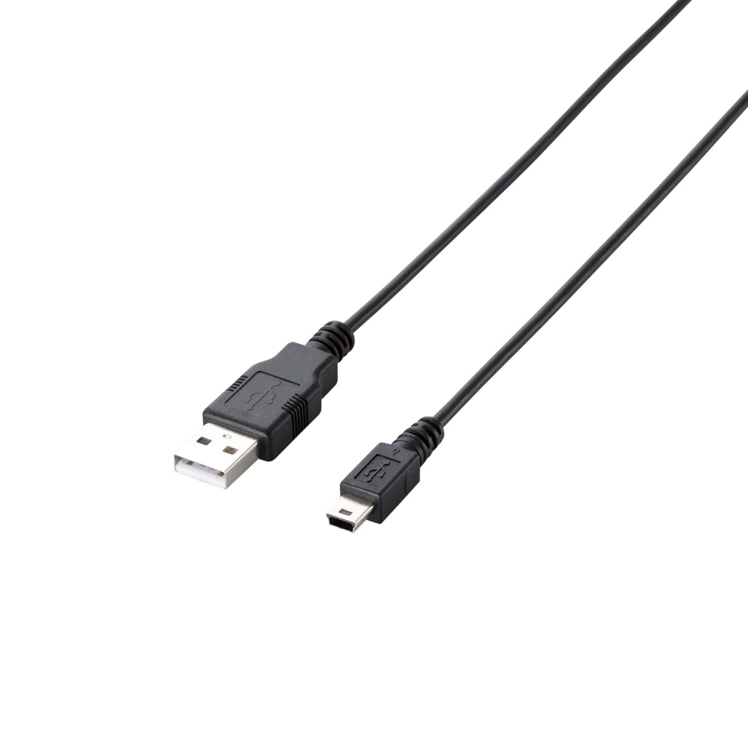 エレコム RoHS指令準拠環境配慮パッケージ エコUSBケーブル USB2.0 A-miniBタイプ 0.5m ブラック U2C-JM05BK
