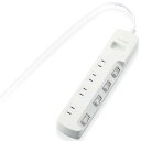 エレコム 電源タップ 個別スイッチ 省エネ スイングプラグ 4個口 1m ホワイト T-E5A-2410WH(2)