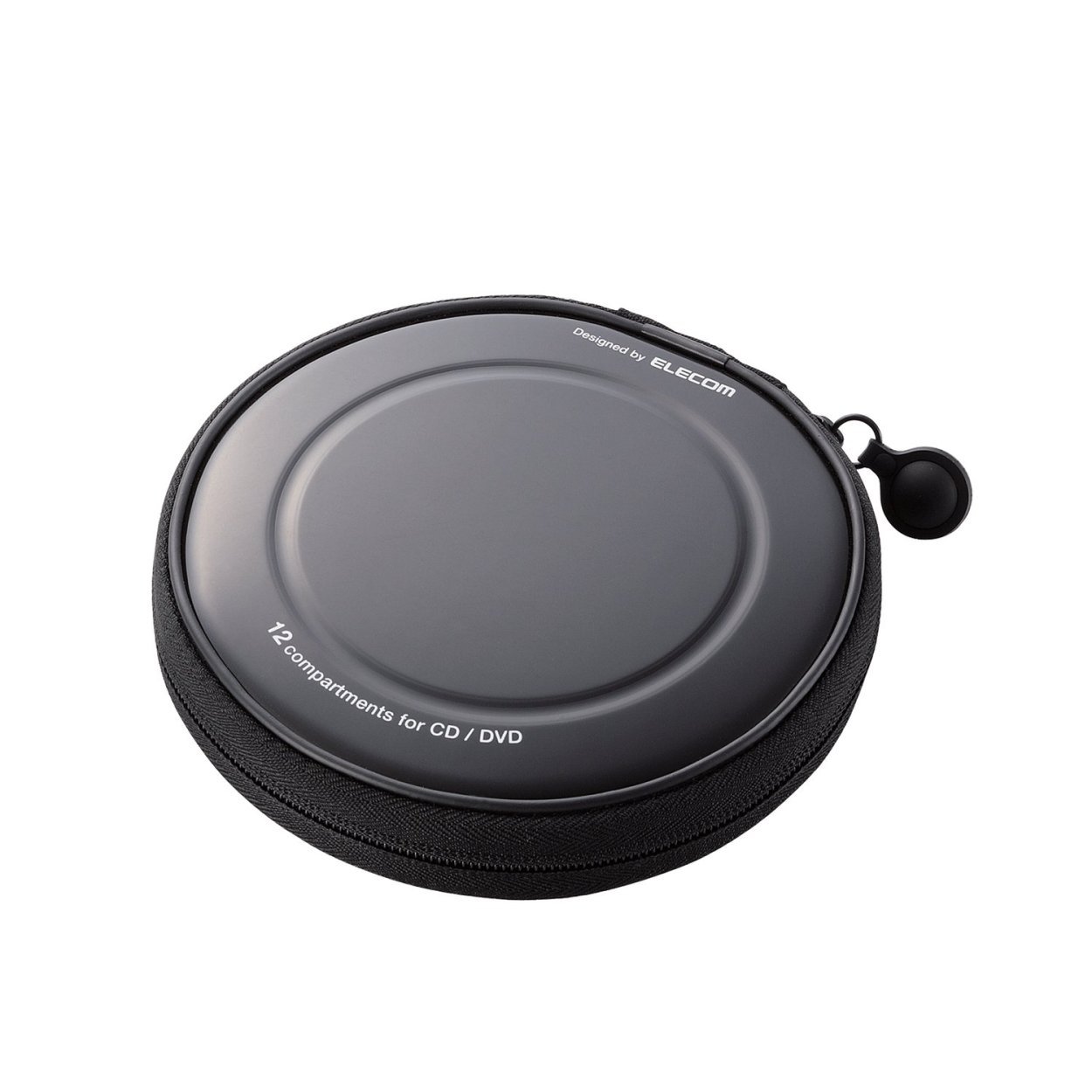 エレコム DVD CDケース セミハード ファスナー付 12枚収納 ブラック CCD-H12BK