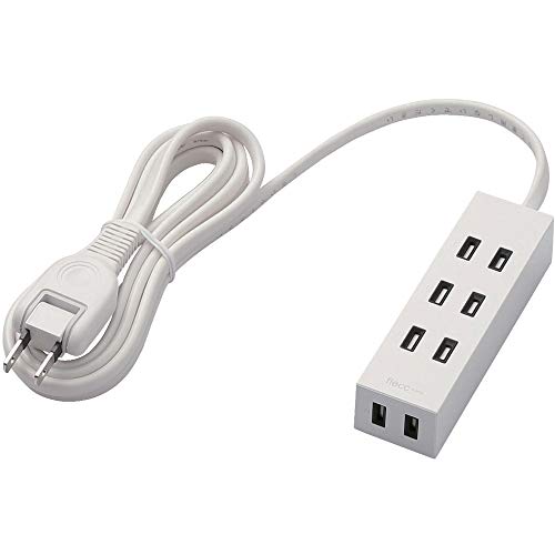 乐天商城 - エレコム 電源タップ ホコリシャッター付 耐熱素材使用 flecc barra 4個口 2.0m ホワイト T-NFL01-2420WH