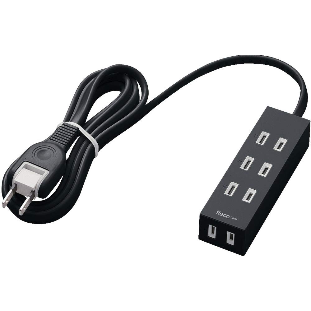 エレコム 電源タップ ホコリシャッター付 耐熱素材使用 flecc barra 4個口 2.0m ブラック T-NFL01-2420BK