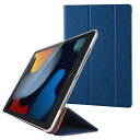 エレコム iPad 10.2 第9/8/7世代 (2021/2020/2019年) ケース オートスリープ対応 2アングル 背面クリア ソフトレザー ネイビー TB-A19RWVNV(2)
