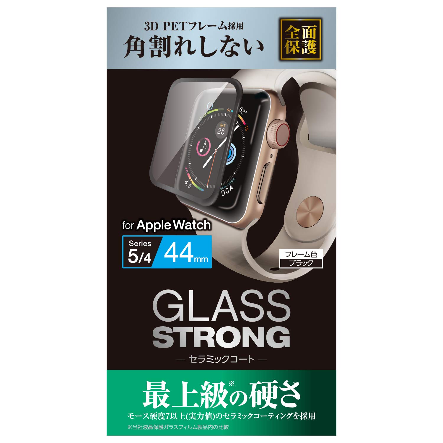 GR Apple Watch tJo[KXtB t[t Z~bNR[g SE Series 6 / 5 / 4 [ 44m ] ubN AW-19MFLGFCRBK