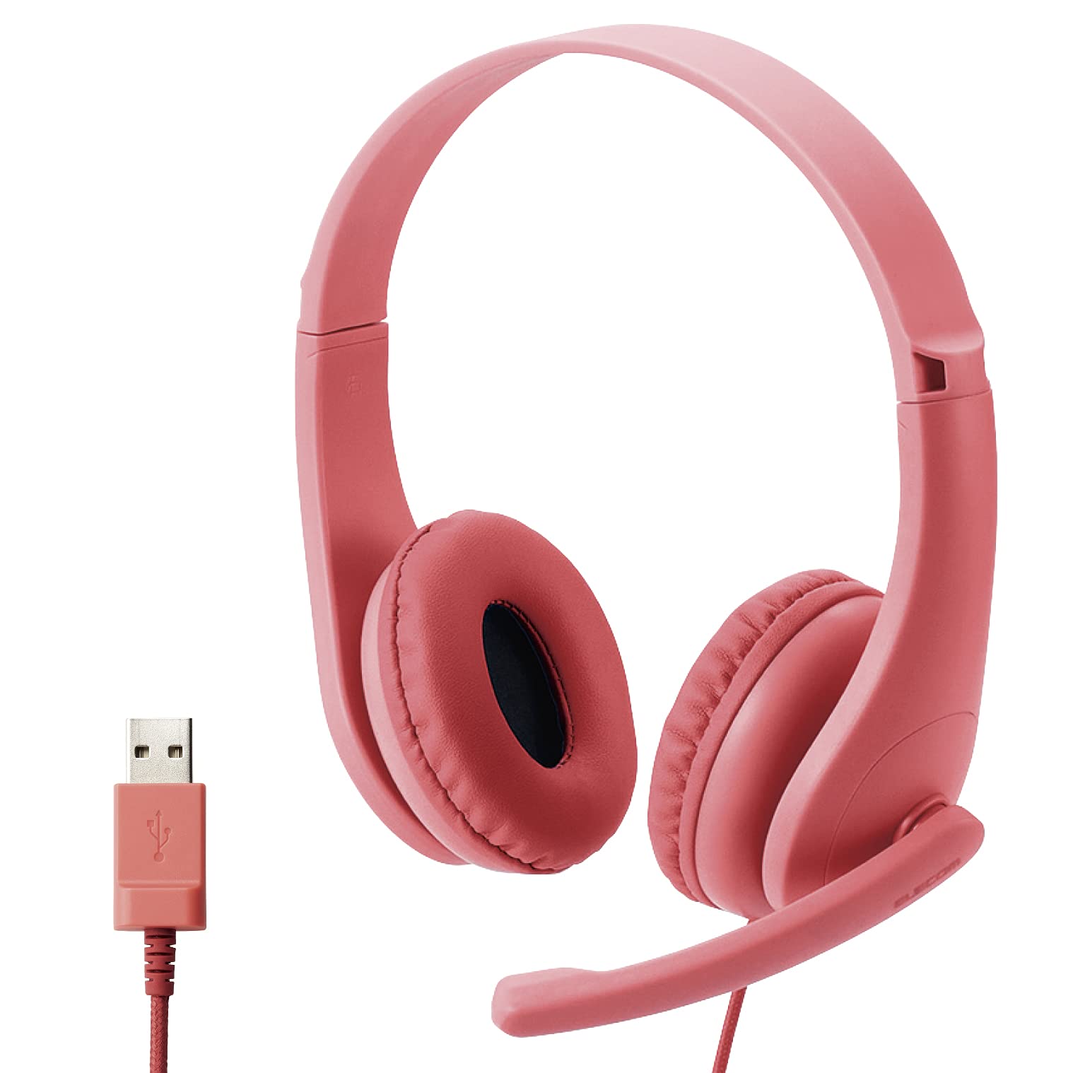 エレコム ヘッドセット 子供用 マイク付き USB接続 子どもの耳に配慮した出力音圧レベル レッド HS-KD01URD 幅121×奥行43×高さ122mm(ケーブル含まず)