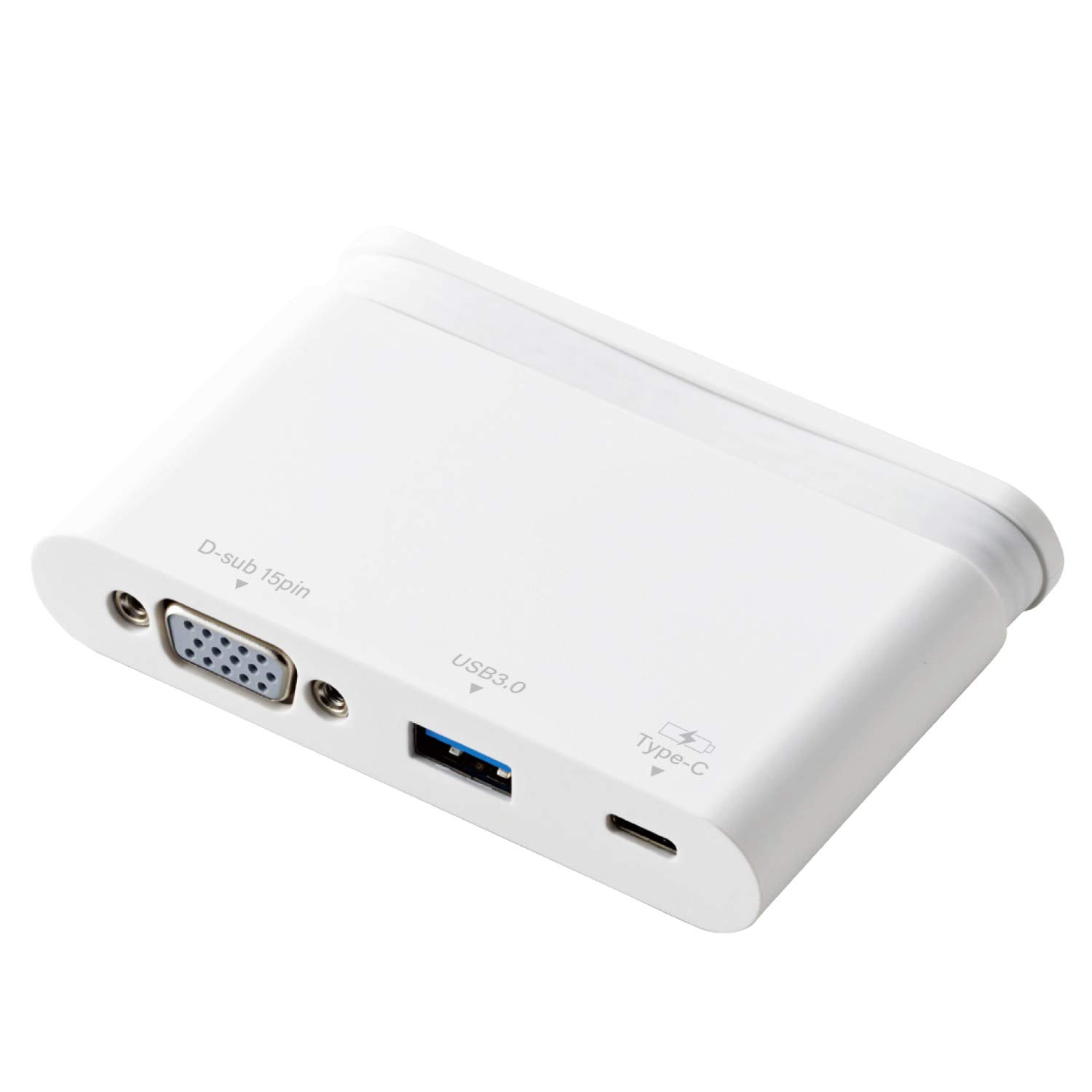 エレコム ドッキングステーション USB-C ハブ PD対応充電データ転送用Type-C/USB3.0/D-subケーブル収納 ホワイト DST-C07WH