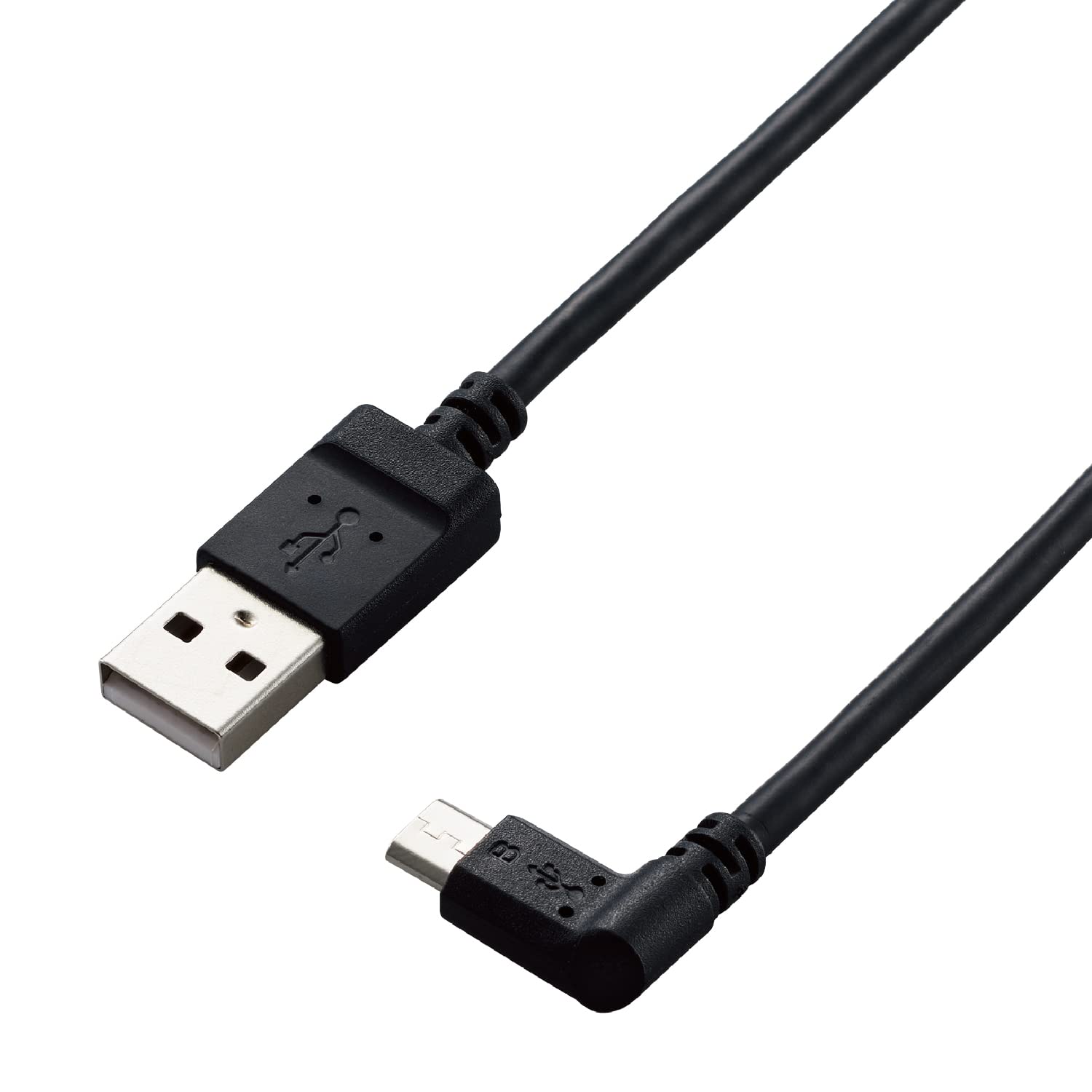 エレコム USBケーブル カメラ接続用L字USBケーブル 右L字 (micro-Bタイプ) USB-A to micro-B 2.0m DGW-AMBR20BK(2.0)