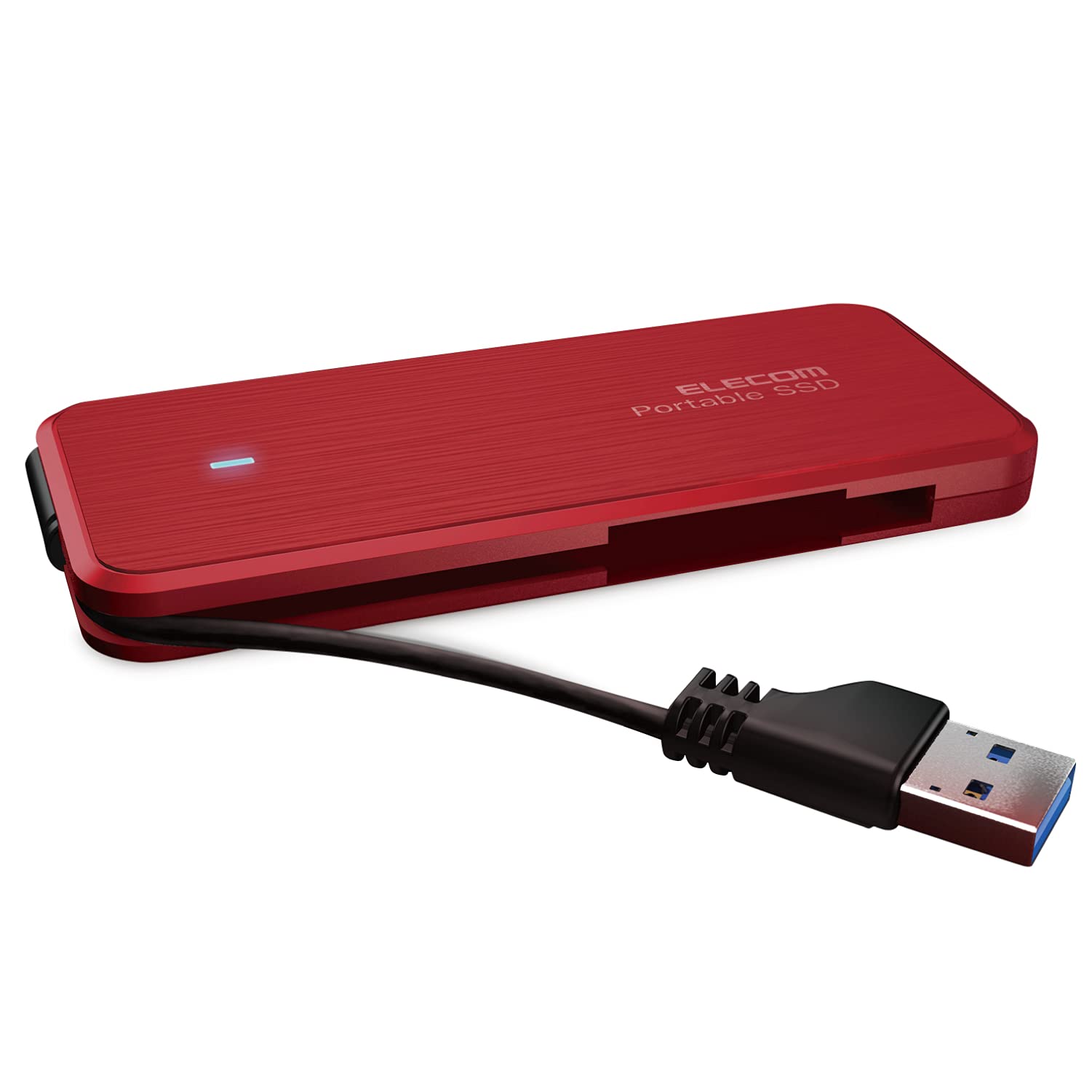 エレコム ポータブルSSD 250GB USB3.2 Gen1 PS5/PS4 メーカー動作確認済 ケーブル収納 データ復旧サービスLite付 レッド ESD-ECA0250GRDR