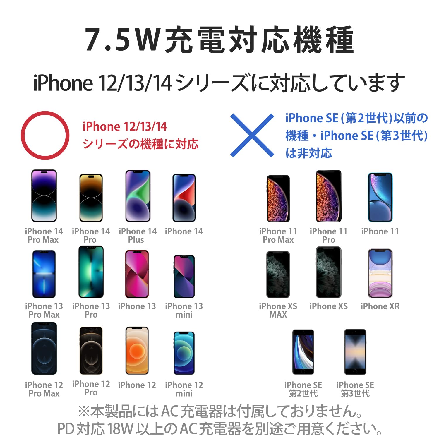 エレコム ワイヤレス充電器 マグネット内蔵 7.5W ケーブル一体 (1m) ブラック W-MA02BK 3