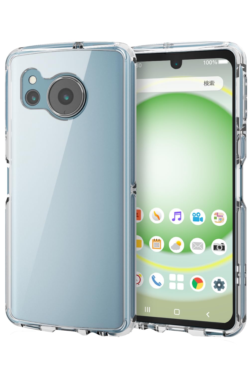 エレコム AQUOS sense8 (SH-54D / SHG11) ケース ハイブリッド カバー 耐衝撃 衝撃吸収 軽量 薄型 ストラップホール付 TOUGH SLIM LITE クリア PM-S234TSLACR