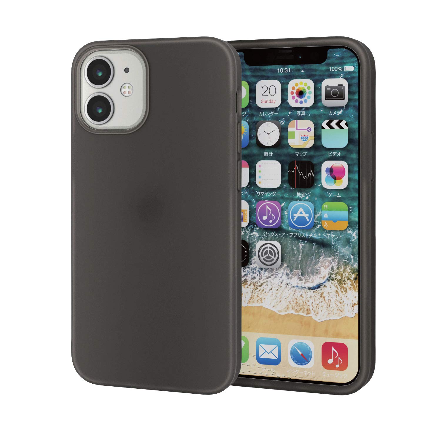 ���쥳�� iPhone 12 mini ������ Qi�����б� ���ꥳ�� �֥�å� PM-A20ASCBK
