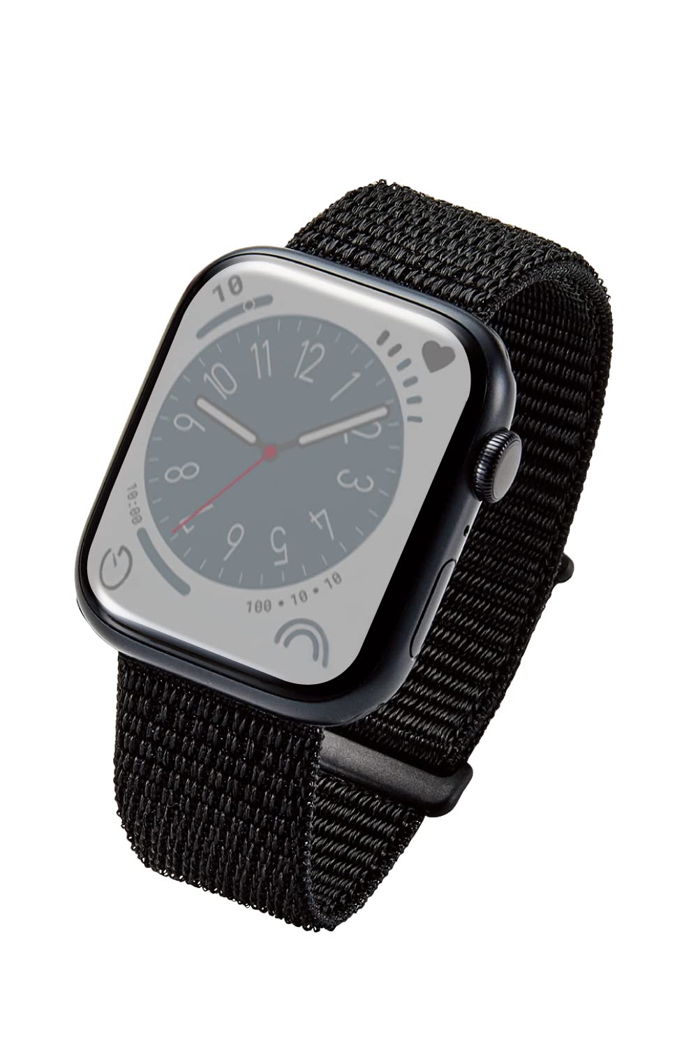 [エレコム] アップルウォッチ Watch バンド 49mm 45mm 44mm 42mm / Ultra SE2 SE 8 7 6 5 4 3 2 1 ファブリック 面ファスナー ブラック AW-45BDFBBK