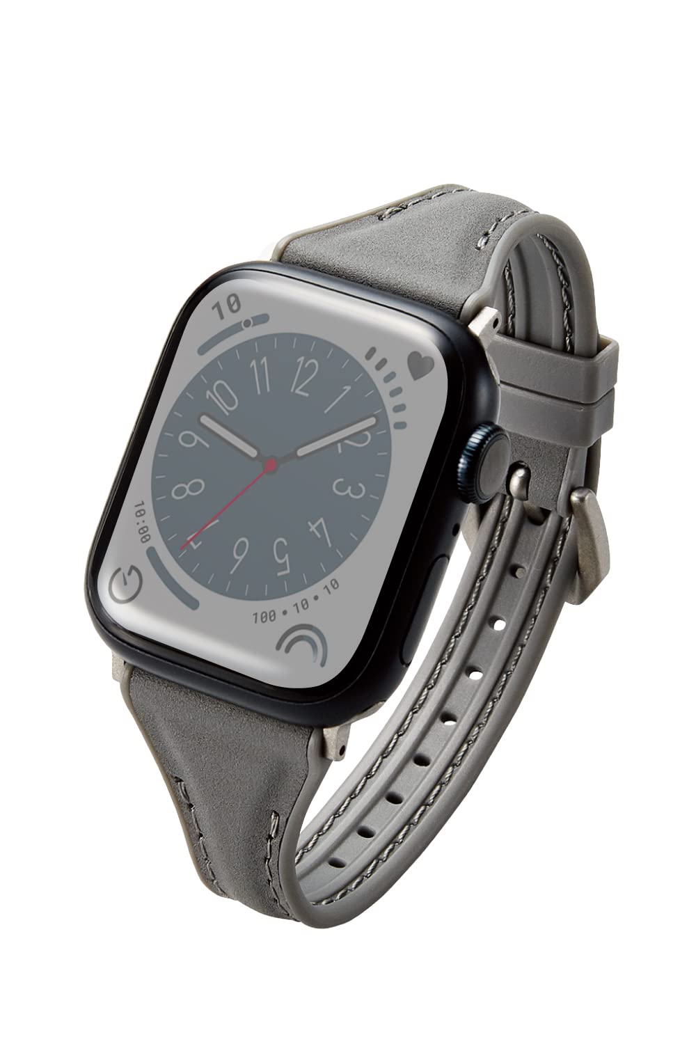 [エレコム] アップルウォッチ Watch バンド 41mm 40mm 38mm / SE2 SE 8 7 6 5 4 3 2 1 対応 革 レザー TPU スリム チャコールブラック AW-41BDLHVJBK(2.0)