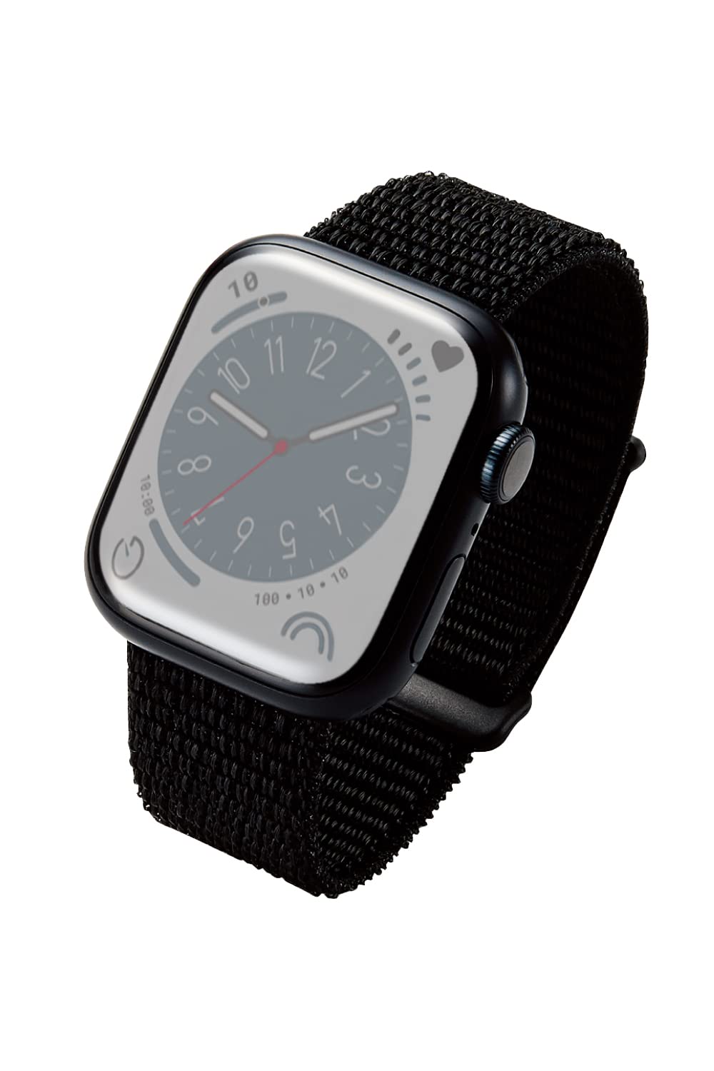 [エレコム] アップルウォッチ Watch バンド 41mm 40mm 38mm / SE2 SE 8 7 6 5 4 3 2 1 対応 ファブリック 面ファスナー ブラック AW-41BDFBBK