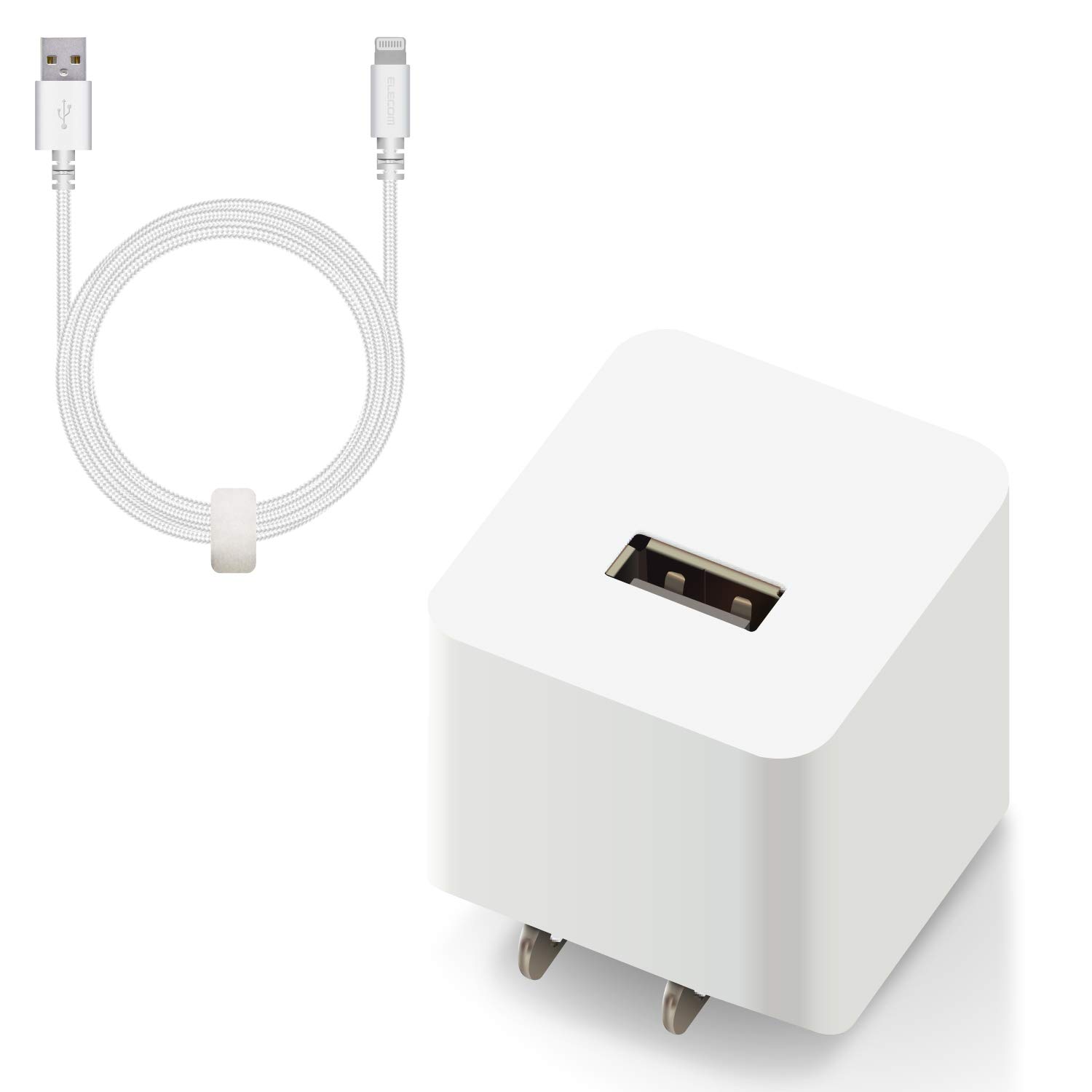 エレコム USB コンセント 充電器 12W Aポート×1 高耐久Lightningケーブル(A-L) 1.5m iPhone (iPhone13シリーズ対応) 対応 ホワイト MPA-ACL09WH