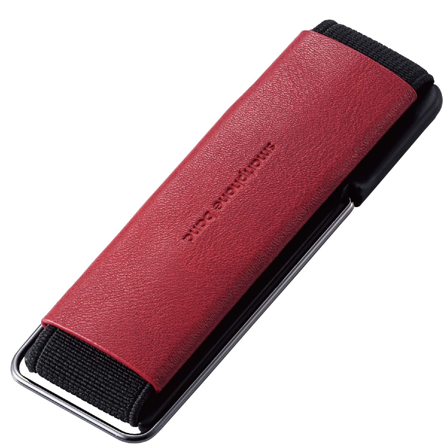 エレコム スマホバンド 落下防止 レザー スタンド機能 レッド P-STBLSRD