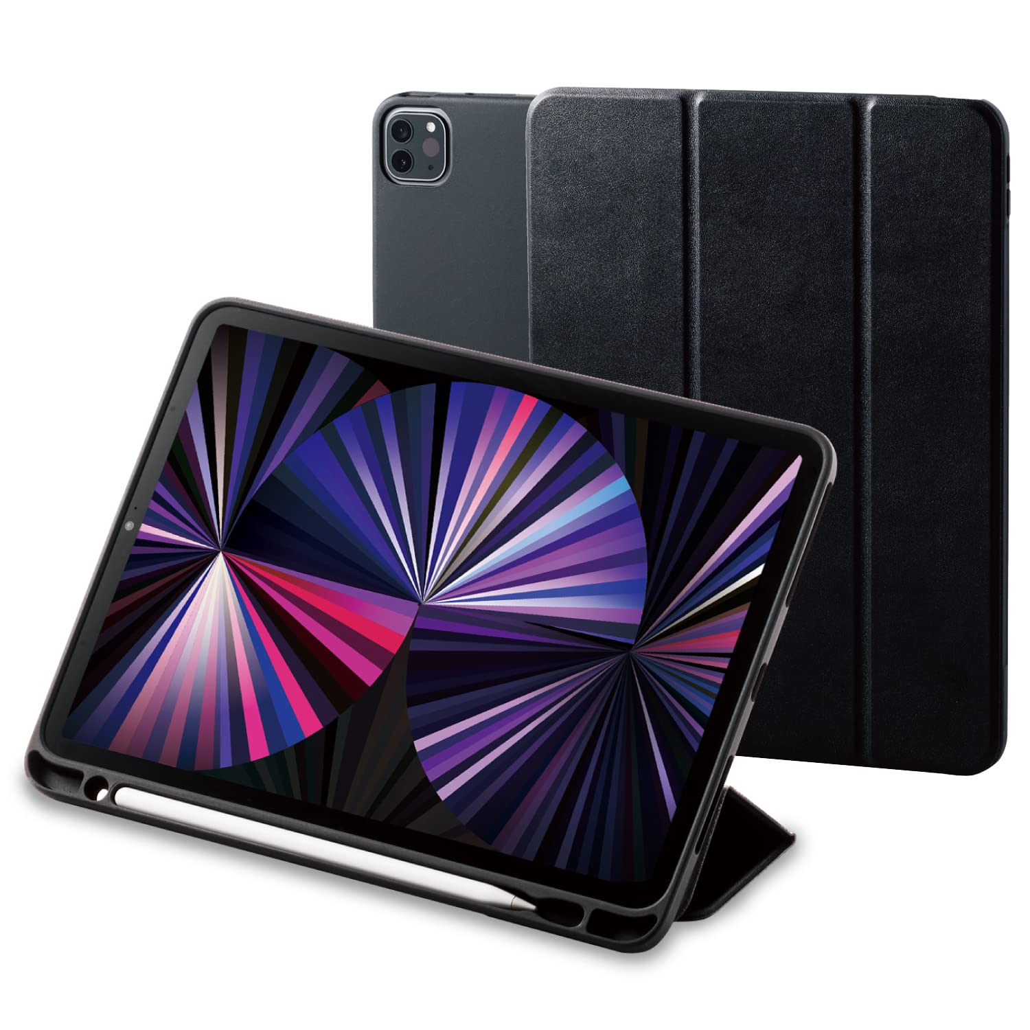쥳 iPad Pro 11 4/3/2 (2022/2021/2020ǯ)  TPUǺ 쥶 Ģ  (2󥰥) Apple PencilǼ ڥ󥹥 ȥ꡼/ б  ֥å TBWA21PMWVSABK