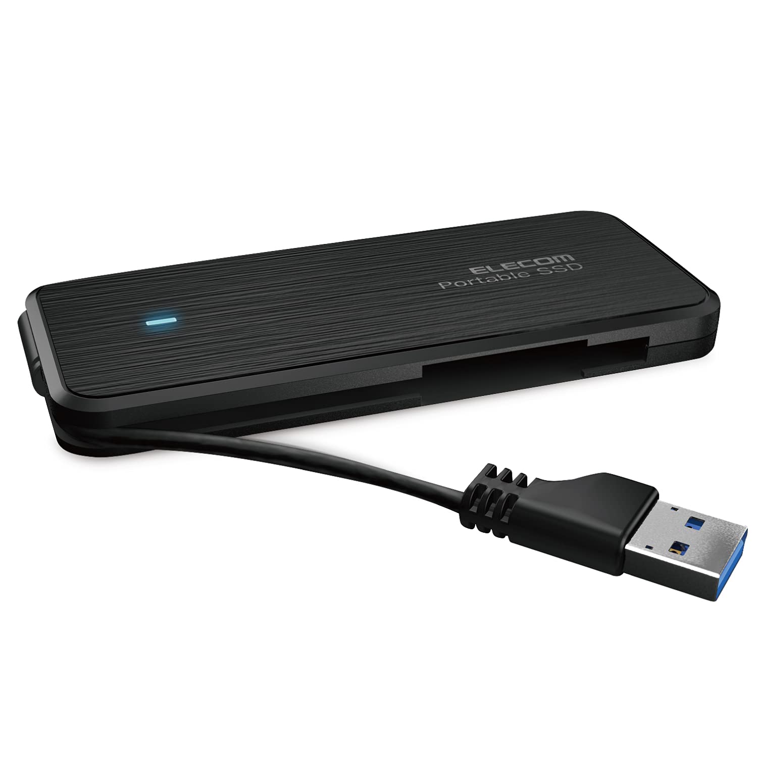 エレコム ポータブルSSD 250GB USB3.2 Gen1 PS5/PS4 メーカー動作確認済 ケーブル収納 データ復旧サービスLite付 ブラック ESD-ECA0250GBKR