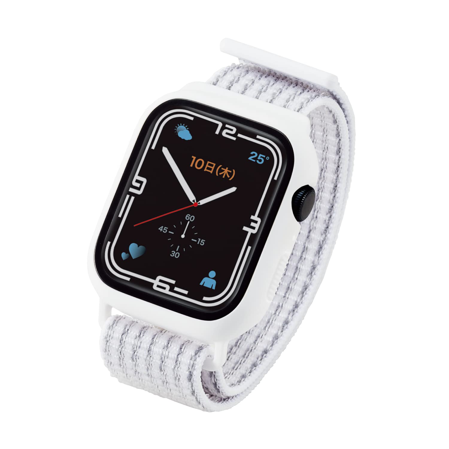 GR Apple Watch (AbvEHb`) P[X Jo[ oȟ^ 45mm [Apple Watch 8 7 Ή] KX tJo[ t@ubN zCg AW-21ABCFBWH