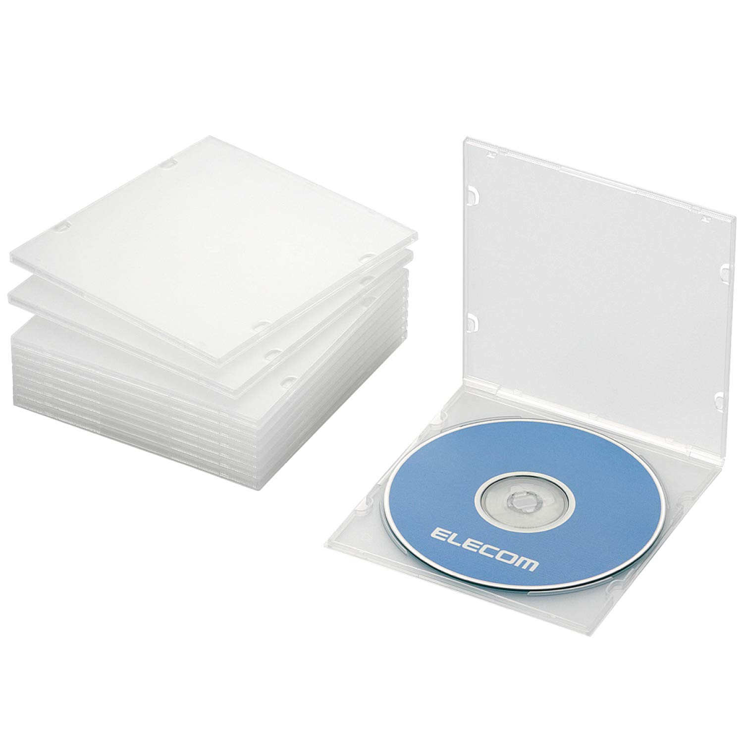 エレコム CD/DVDスリムPPケース/1枚収納/10パック/クリア