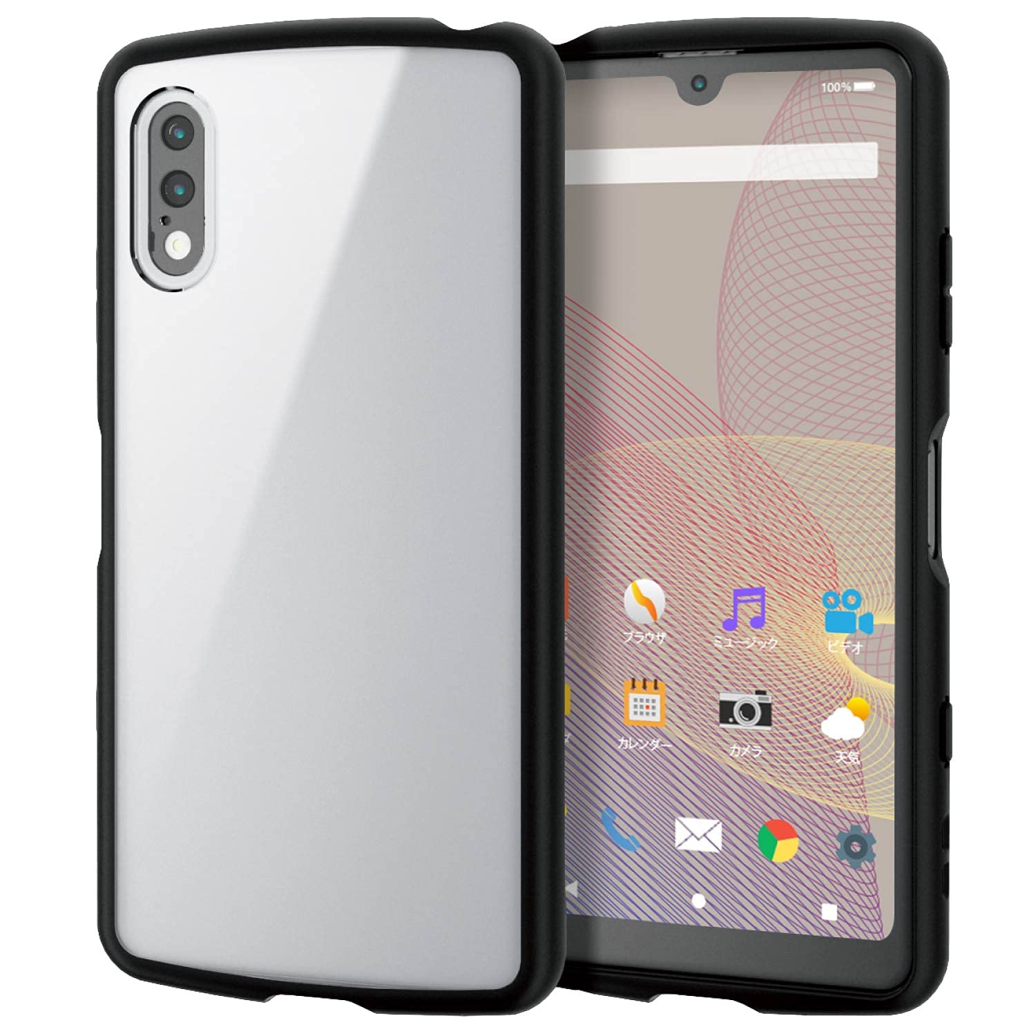 エレコム Xperia Ace II ハイブリッドケース TOUGH SLIM LITE フレームカラー ブラック PM-X211TSLFCBK