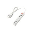 エレコム 電源タップ 雷ガード 一括スイッチ スイングプラグ 6個口 2.5m ホワイト T-K3A-2625WH