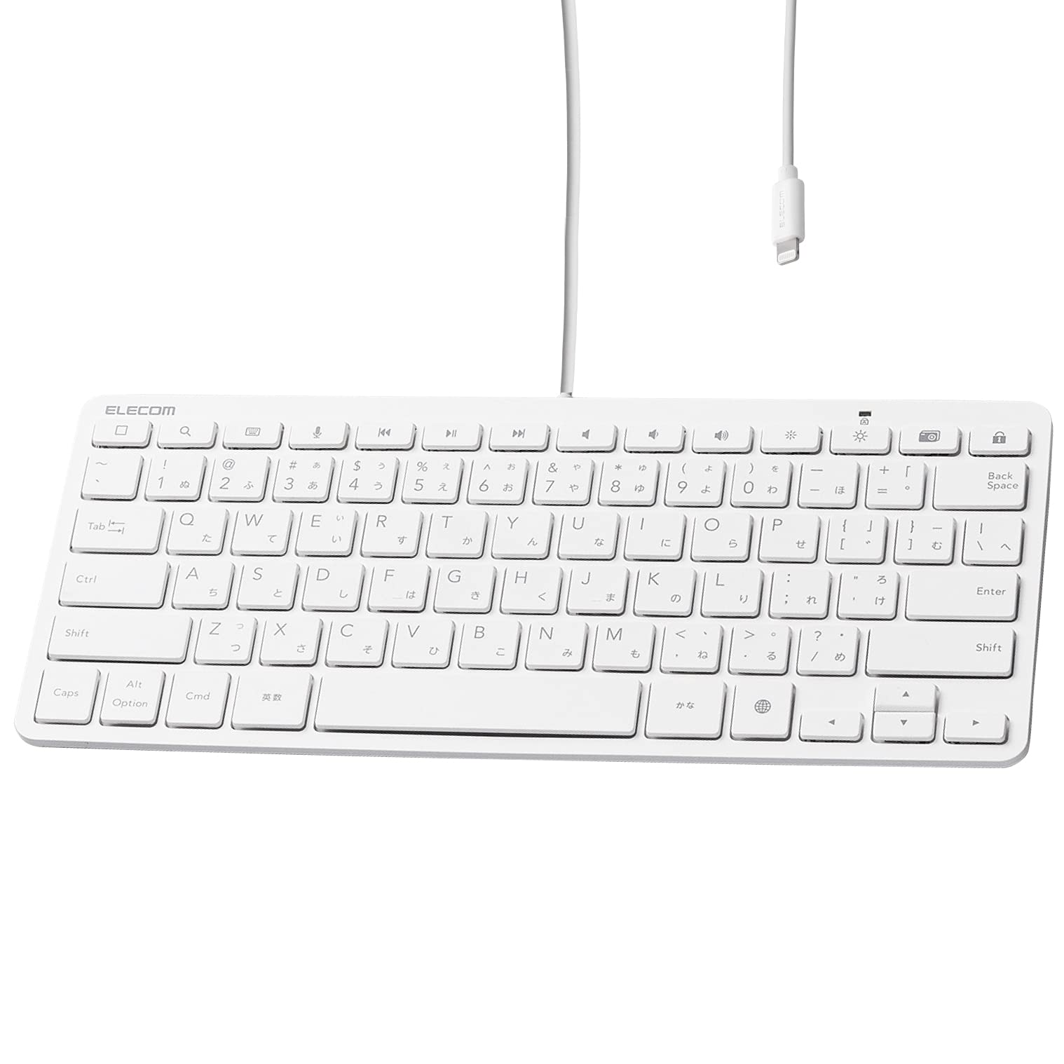 エレコム 有線キーボード Lightningコネクタ US配列 パンタグラフ ホワイト TK-LCP01WH