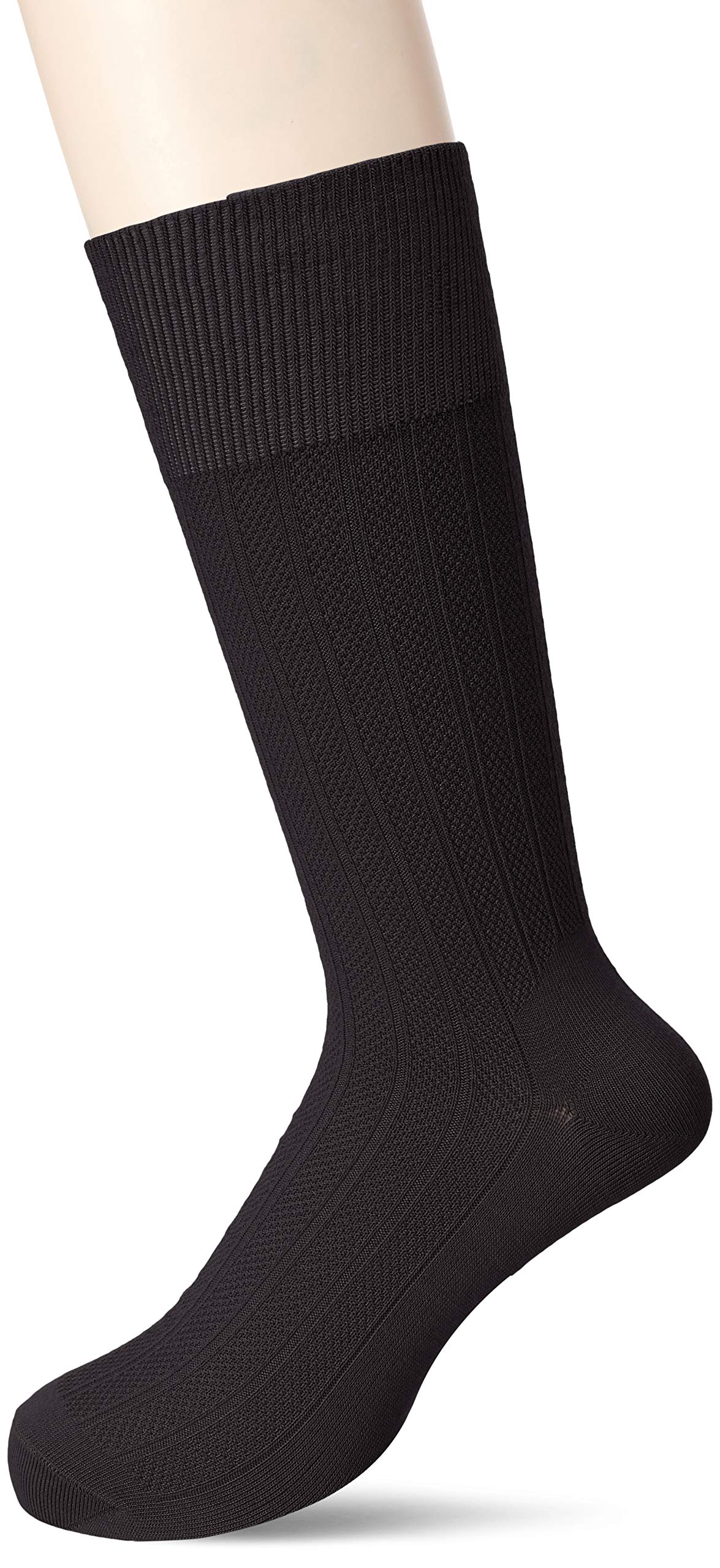 [オカモト] 24時間におわない SUPER SOX(スーパーソックス) ストライプ柄 クルーソックス メンズ チャコール 日本 24-26cm (日本サイズM相当)