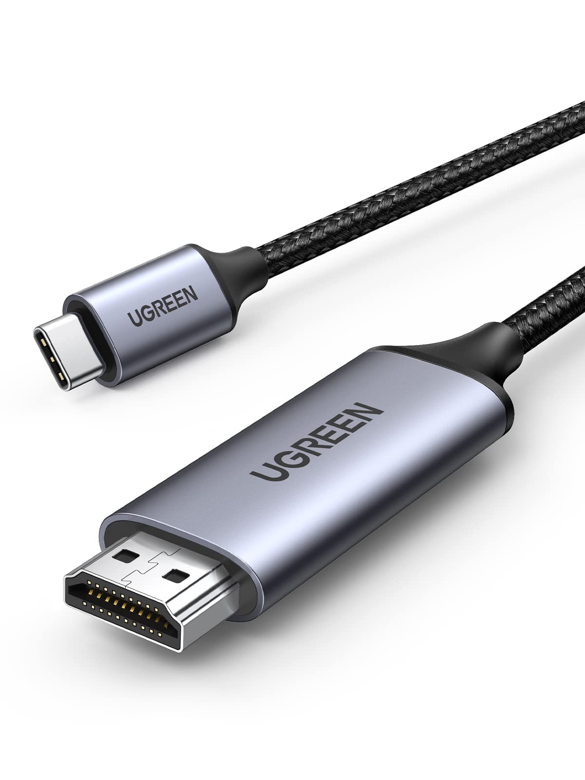 UGREEN USB Type C HDMI 変換ケーブル 4K@60Hz/2m Thunderbolt 3 ナイロン編み MacBook/MacBook Air/MacBook Pro/Galaxy/Huawei/Surface Go/Chromebook/など対応 (2M)