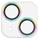 エレコム iPhone15 / 15 Plus カメラフィルム レンズフィルム 硬度10H グリッター仕様 レインボー PM-A23AFLLP1RAG