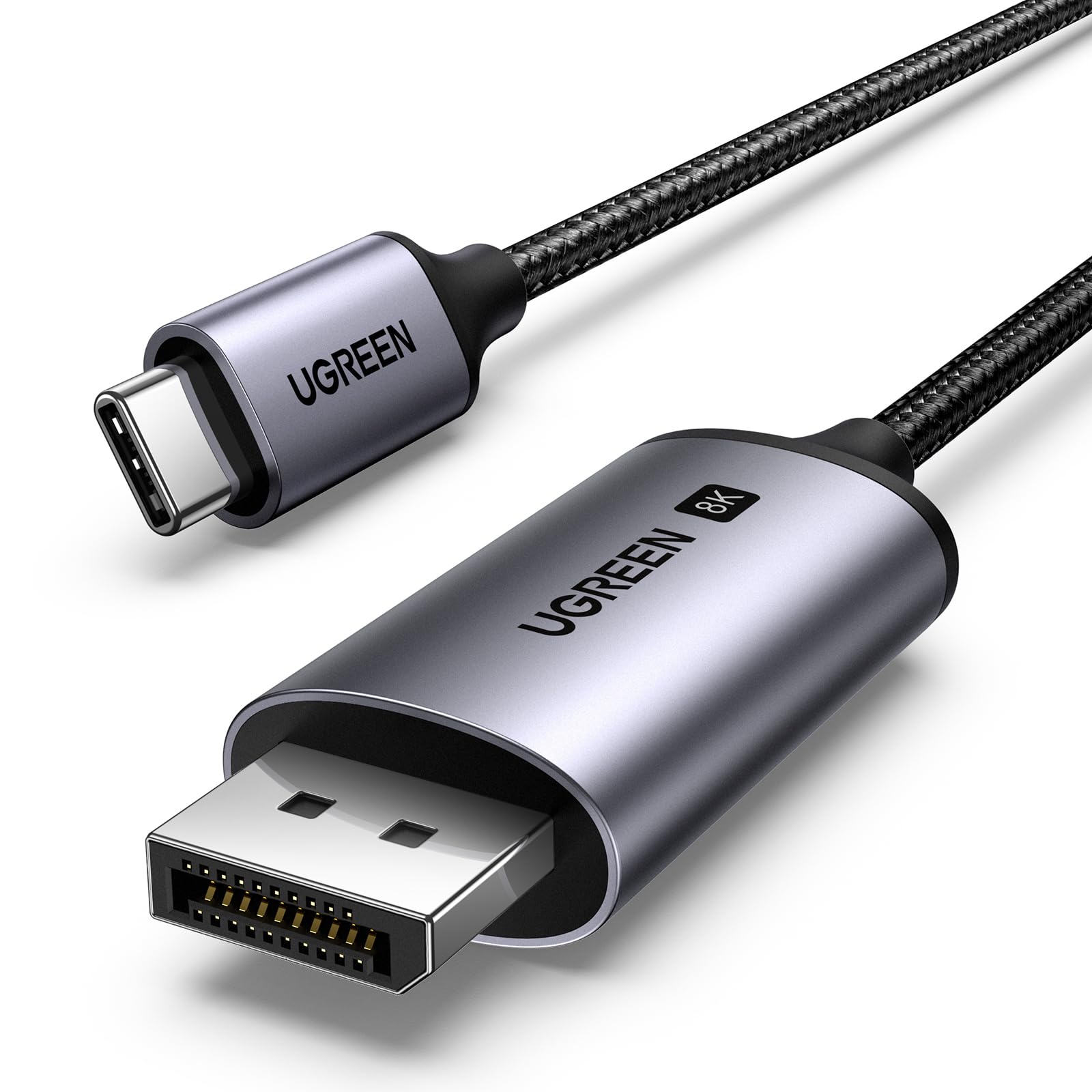 UGREEN 8K@60Hz USB C DisplayPort 変換ケーブル 4K@240Hz 4K@144Hz USB Type-C DisplayPort 変換ケーブル 単方向伝送 MacBook Air/MacBook Pro/Galaxy/Huawei/Surface Go/Chromebookなど対応