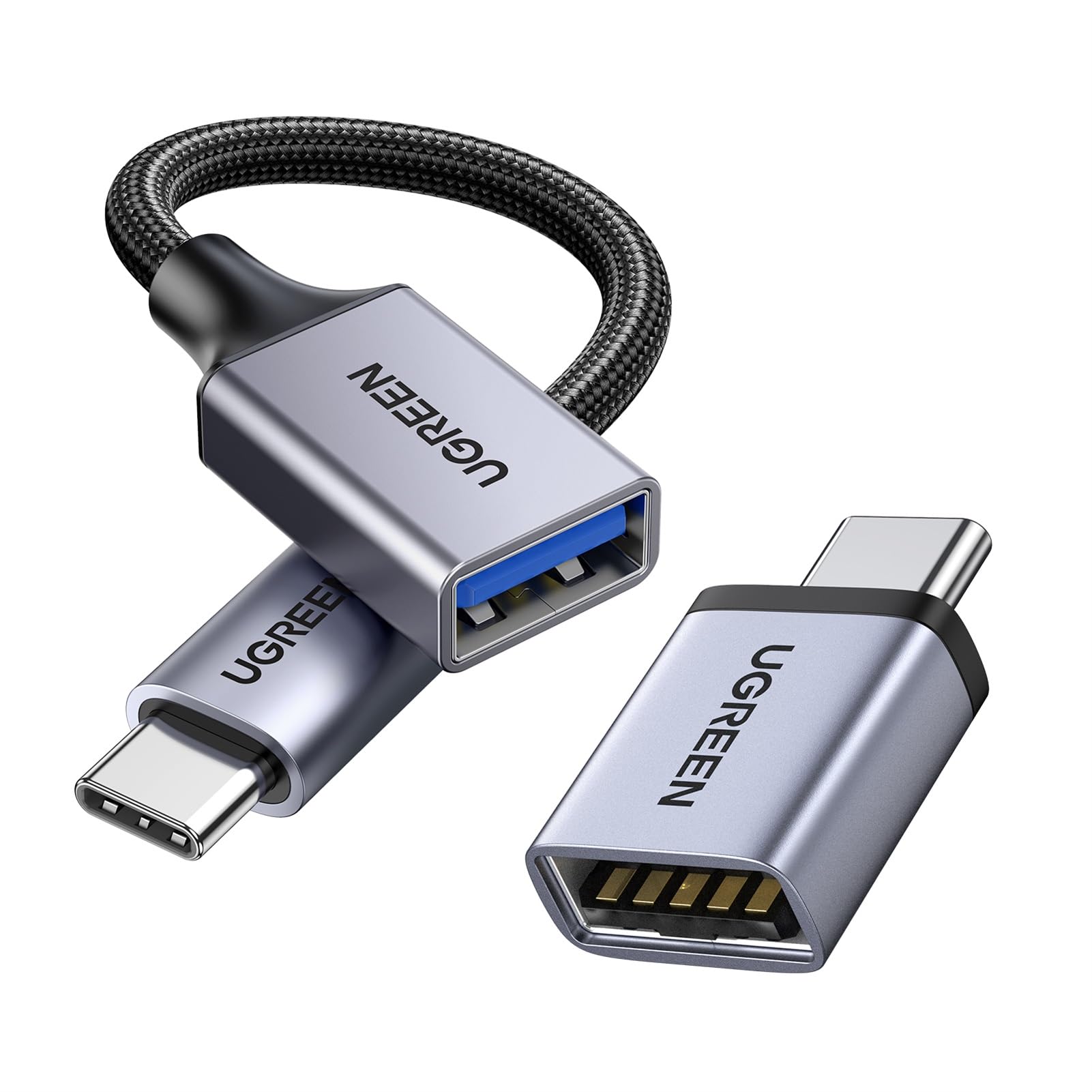 UGREEN USB C 変換アダプタ USB3.2 Gen1 タイプC OTG 変換ケーブル 急速充電＆高速転送同期 iPhone 15 Pro Max MacBook Pro Air iPad Pro Surface Xperia その他 USB-C 端末用 2点セット