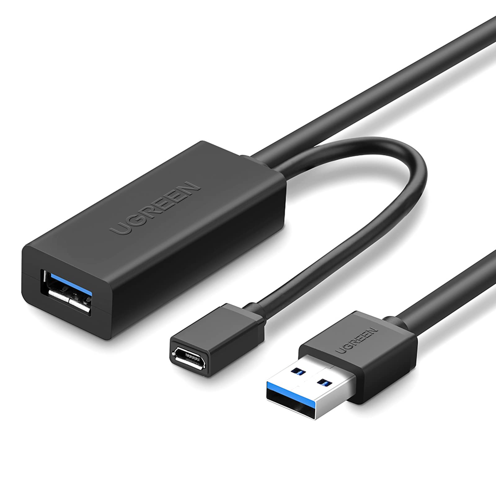 UGREEN USB 延長ケーブル 5m USB3.0 延長 ロング USB リピーターケーブル アクティブ式 信号強化 Micro..