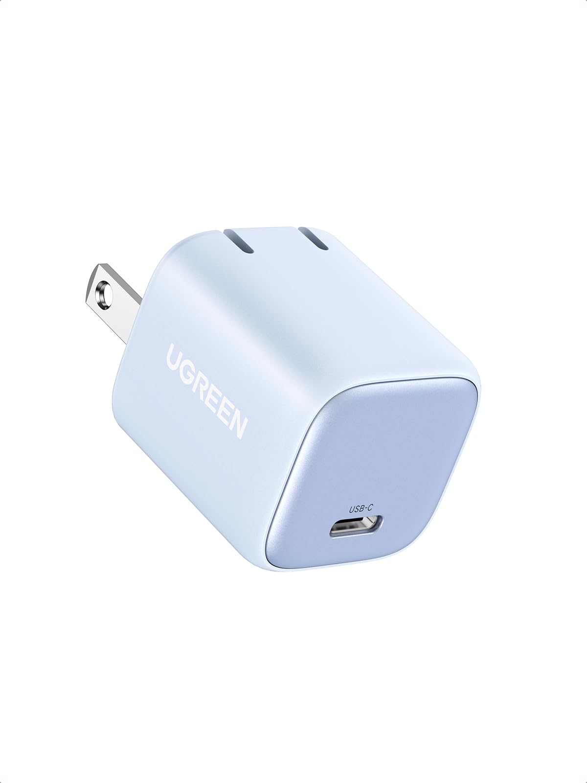 UGREEN Nexode Mini 30W PD 充電器 USB-C 急速充電器 GaNFast(窒化ガリウム)採用 超小型 折畳式プラグ PD/PPS/QC4+/SCP規格対応/PSE技術基準適合 タイプc 充電器 iPhone 15-8シリーズ/Galaxy S23/Google Pixelシリーズ/MacBook Air/iPad Pro/iWatchなどに対応 CD319 ブルー