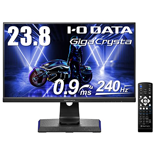 アイ・オー・データ IODATA ゲーミングモニター 23.8インチ FHD 1080p GigaCrysta 240Hz 0.9ms (PS5/AMD FreeSync Premium/HDMI×2/DisplayPort/スピーカー付/リモコン付/高さ調整/縦横回転/土日サポート) EX-LDGC241UDB