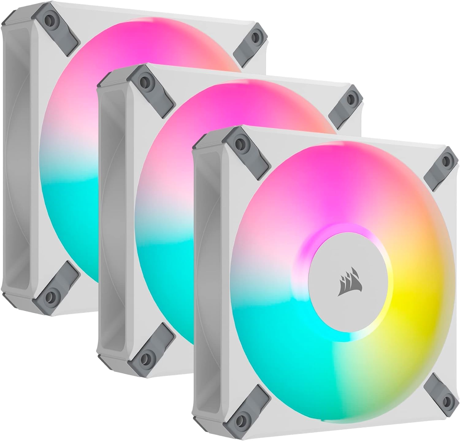 CORSAIR AF120 RGB ELITE WHITE Triple Pack with Lighting Node CORE XT PCケースファン CO-9050158-WW FN1864 デスクトップ用