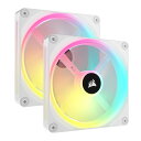 CORSAIR iCUE LINK QX140 RGB スターターキット White 140mm PWM RGB PCケースファン (ファン2個 iCUE LINK システムハブ ケーブルセット) CO-9051008-WW