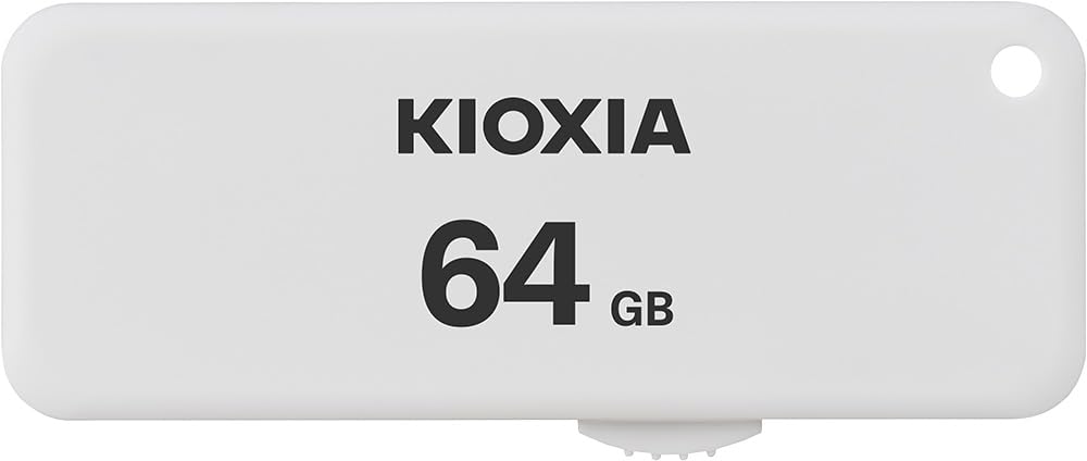 KIOXIA(キオクシア) 旧東芝メモリ USBフラッシュメモリ 64GB USB2.0 スライド式 日本製 国内サポート正規品 KLU203A064GW