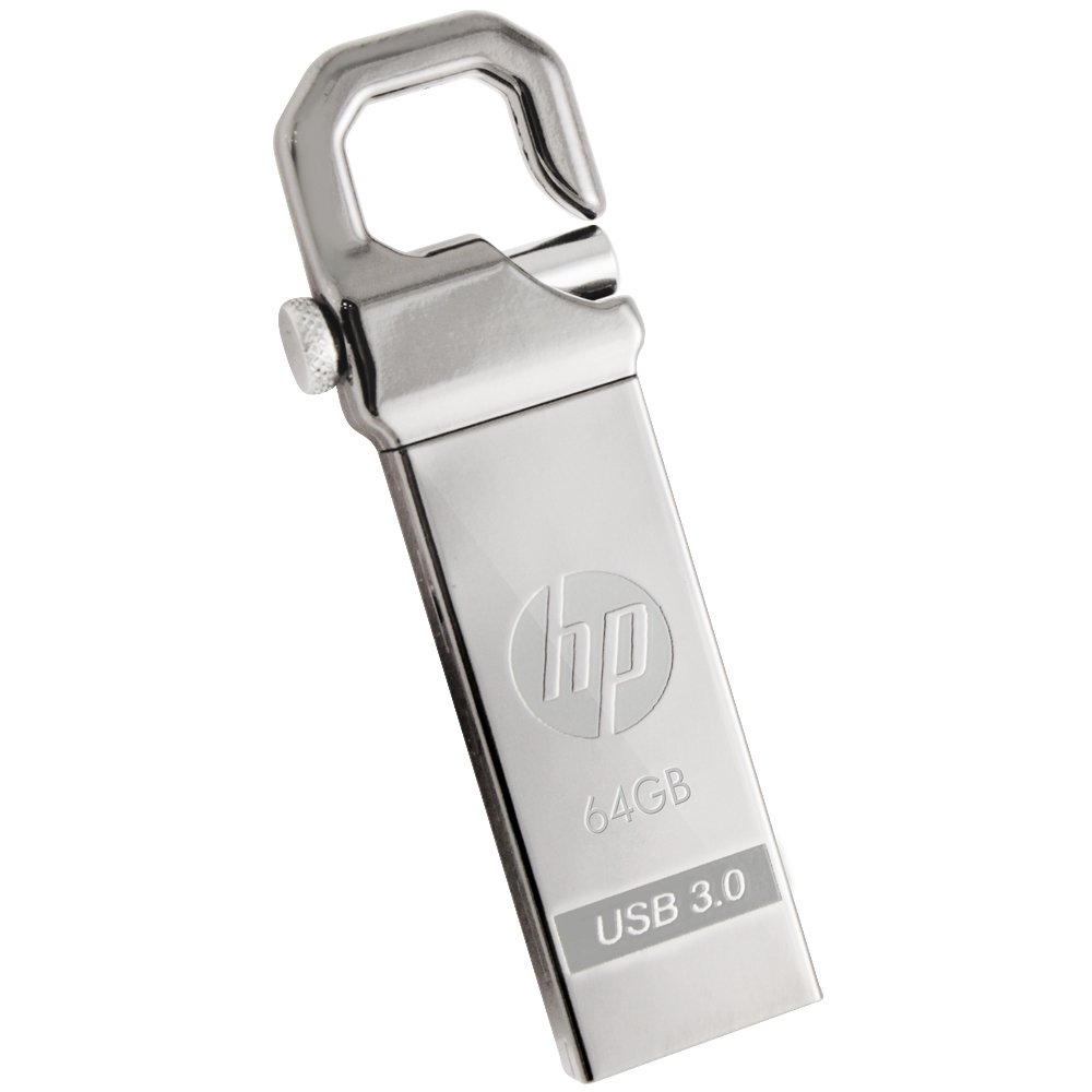 HP USBメモリ 64GB USB 3.0 シルバーフックデザイン 金属製 耐衝撃 防滴 防塵 のフラッシュドライブ x7..