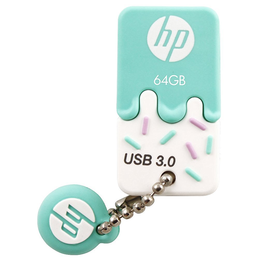 HP USBメモリ 64GB USB 3.0 ブルー アイスクリーム ゴム製 耐衝撃 防塵 のフラッシュドライブ x778w HP..