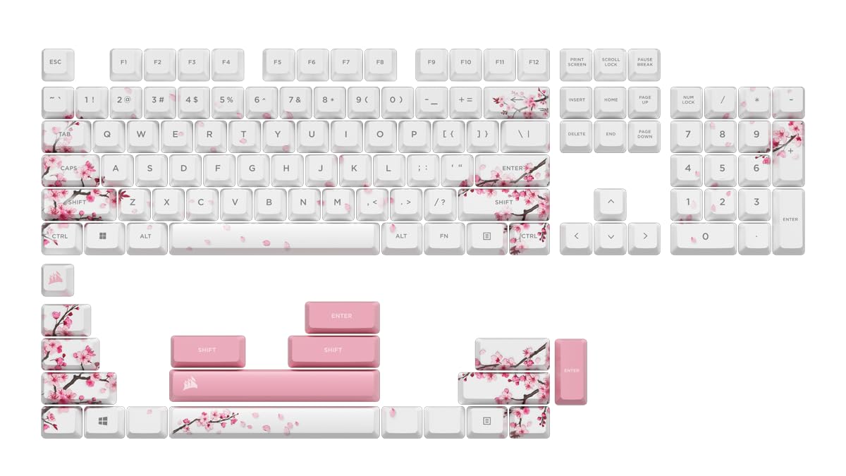 CORSAIR コルセア K70 CORE 適用 キーキャップセット 104キー ボトムローキーキャップ 昇華型印刷PBTキ..