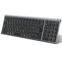 iClever キーボード Bluetooth ワイヤレス キーボード 無線 日本語JIS配列 3台同時接続可能 テンキー付き フルサイズ 超薄型 キーボード 静音設計 Type-C充電式 コンパクト パソコン用 ラップトップ PC iPad スマホ用 Windows Mac iOS Android対応 IC-BK22 グレーブラック