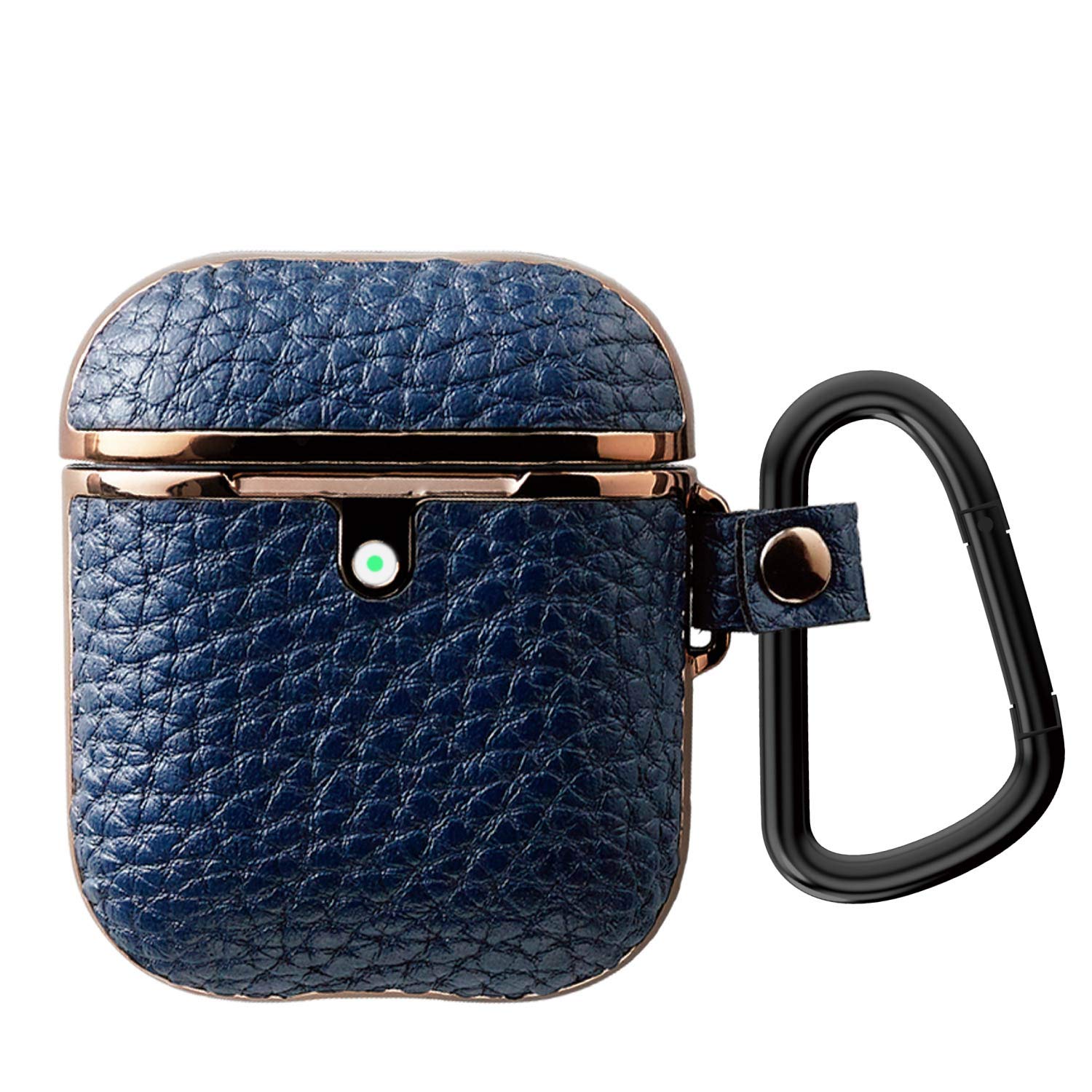 エレコム airpods ケース レザー メッキ加工 2019/2016発売モデル対応 ネイビー AVA-APUCMNV