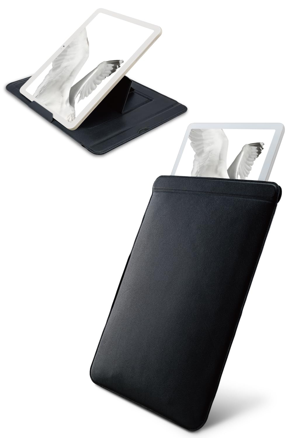 エレコム Google Pixel Tablet グーグルピクセルタブレット ケース レザーポーチ スタンド ブラック TB-P231PPLSBK