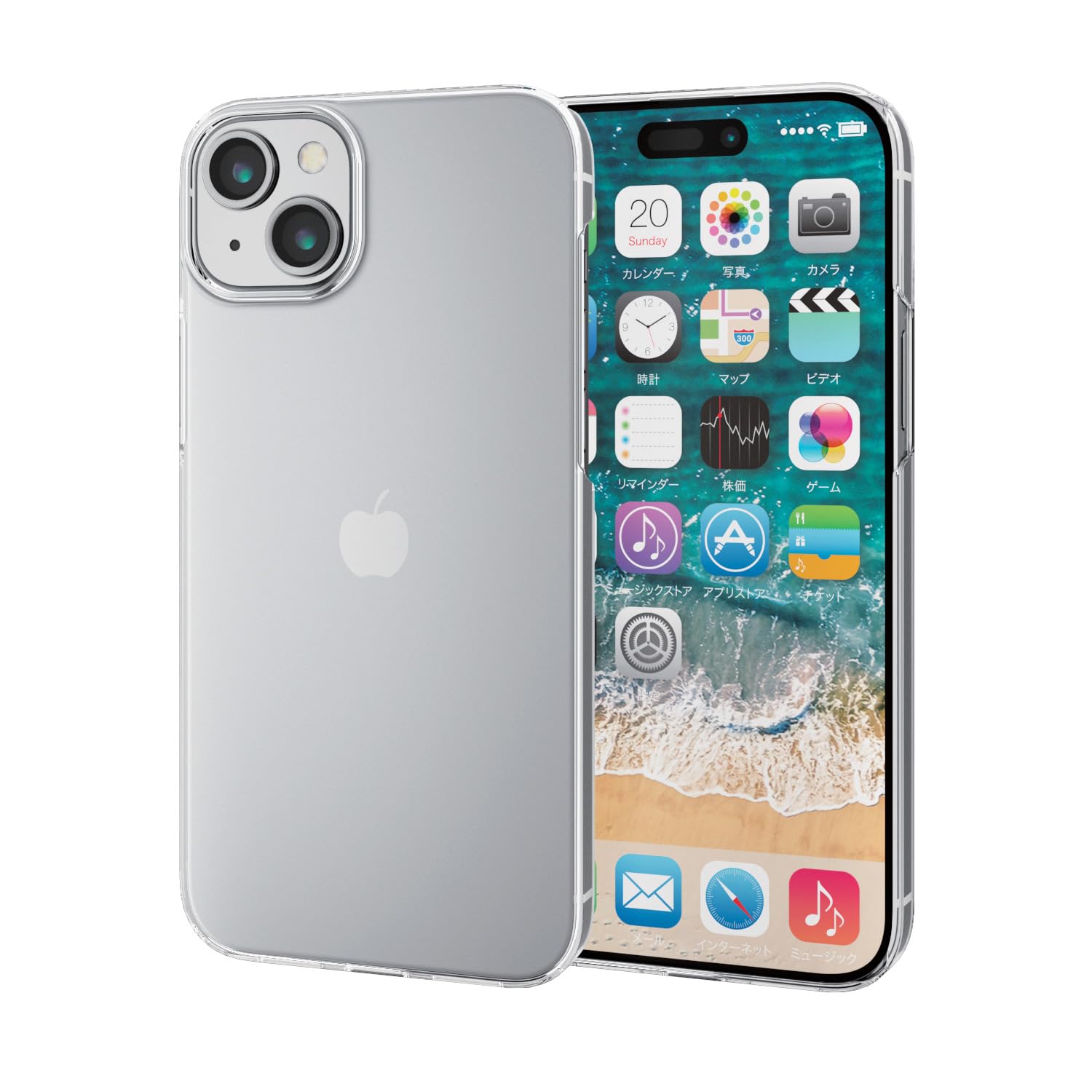 エレコム iPhone15 Plus ケース ハード スリム 1mm 端子周りまで保護 UVコート 傷に強い クリア PM-A23BPVKCR